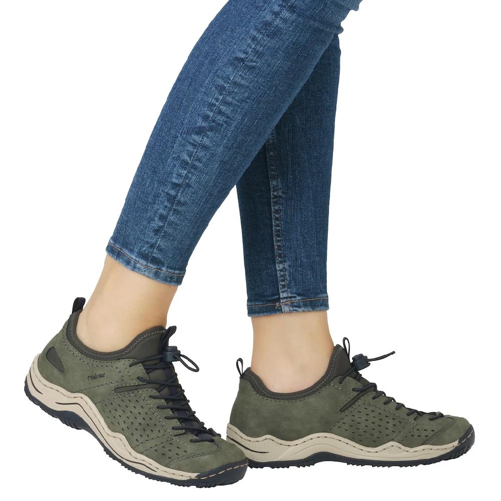 Rieker Slip-On Sneaker Schlupfschuh Freizeitsneaker Halbschuh mit markanter Laufsohle ▷ für Fabrik Onlineshop