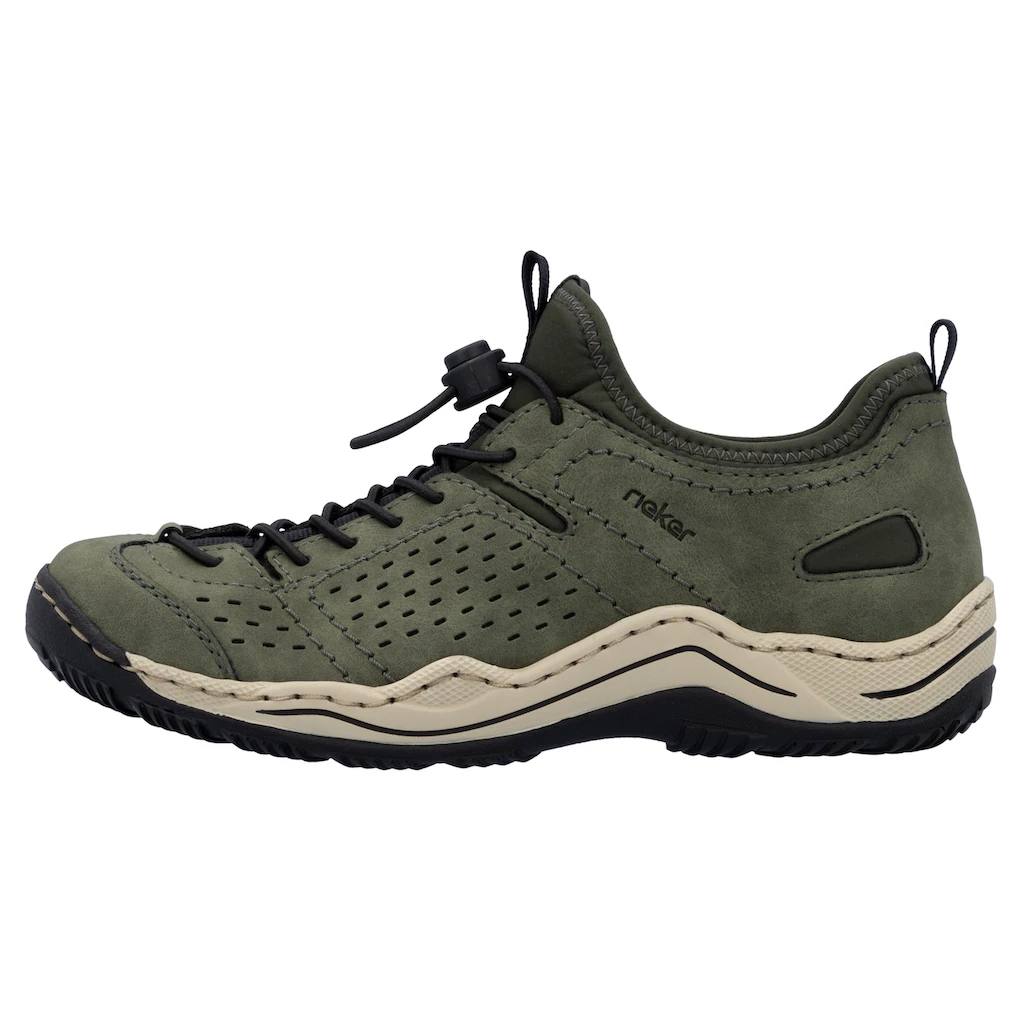 Rieker Slip-On Sneaker Schlupfschuh Freizeitsneaker Halbschuh mit markanter Laufsohle ▷ für Fabrik Onlineshop