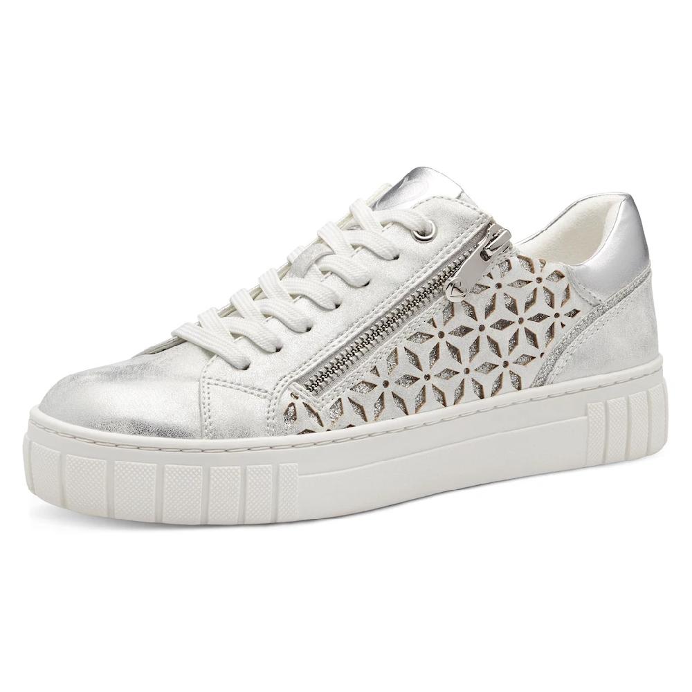 MARCO TOZZI Plateausneaker Freizeitschuh Halbschuh Schnürschuh mit unterlegtem Lochmuster bestellen Sonderangebot