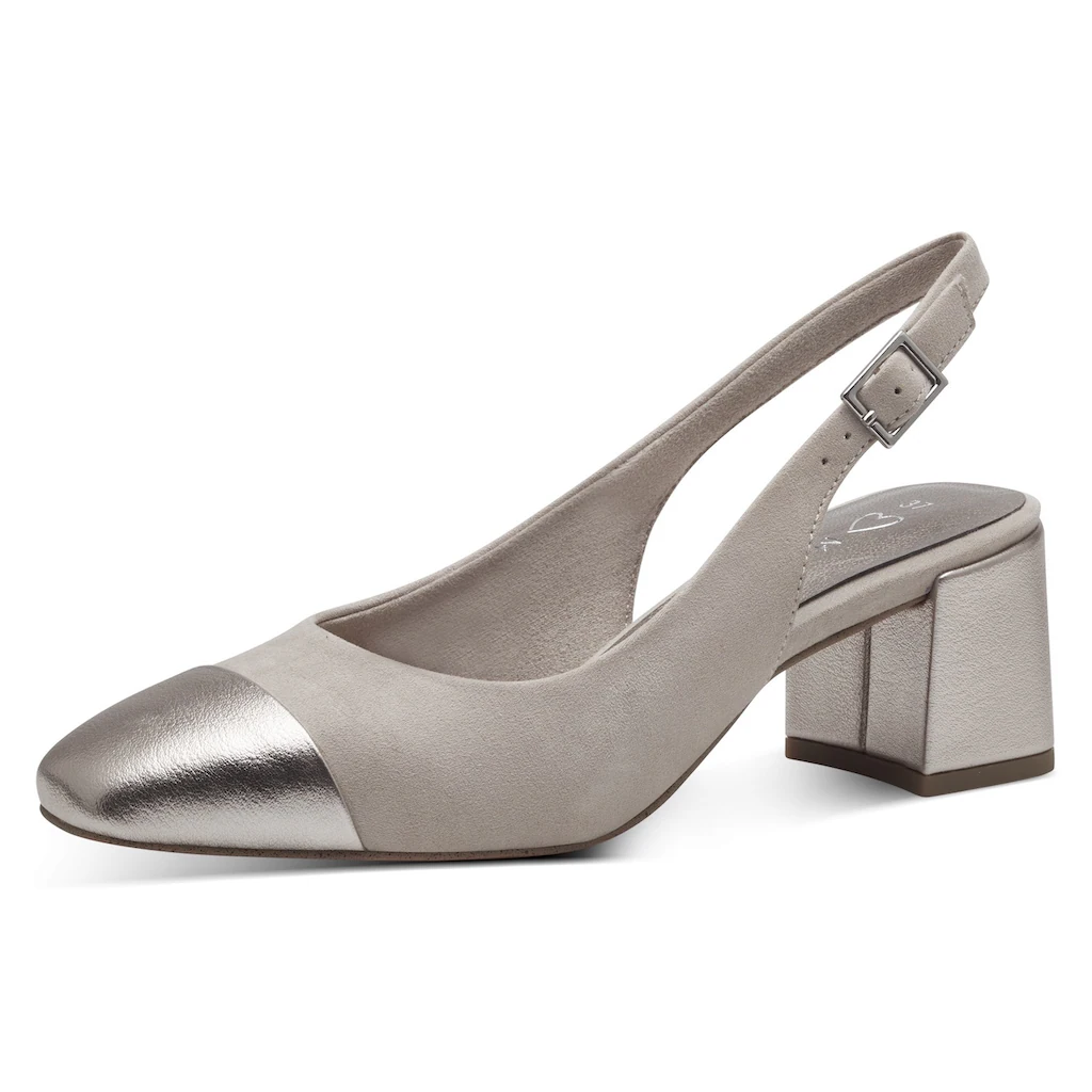 MARCO TOZZI Slingpumps Abendschuh Sommerschuh Blockabsatz in modischer Karreeform online kaufen Versandkostenfrei