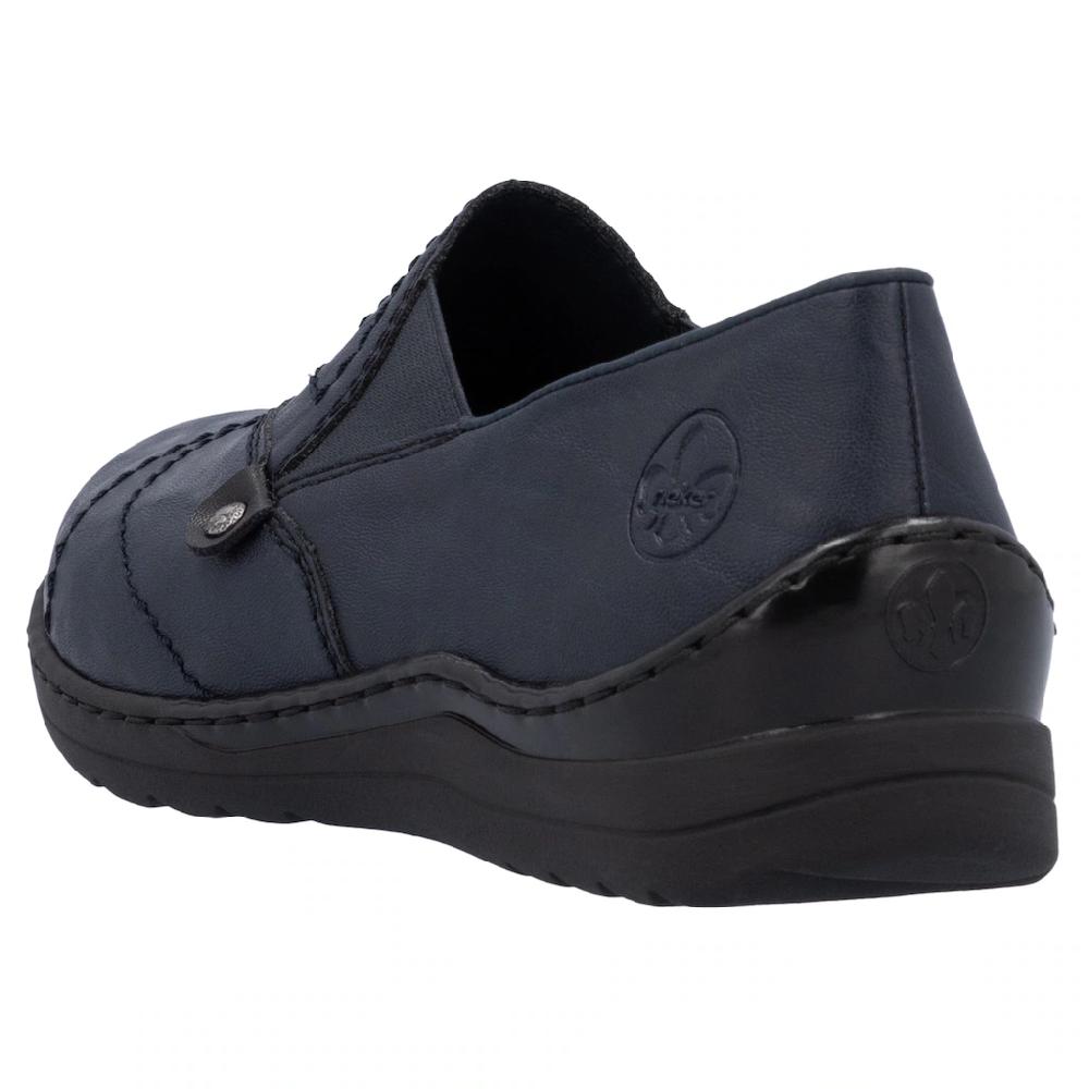 Rieker Slipper Schlupfschuh Halbschuh Slip on mit Stretcheinsatz und Ziersteppung kaufen Flash Sale