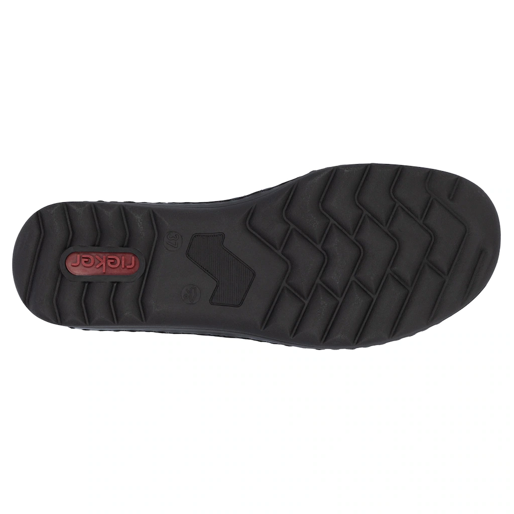 Rieker Slipper Schlupfschuh Halbschuh Slip on mit Stretcheinsatz und Ziersteppung kaufen Flash Sale