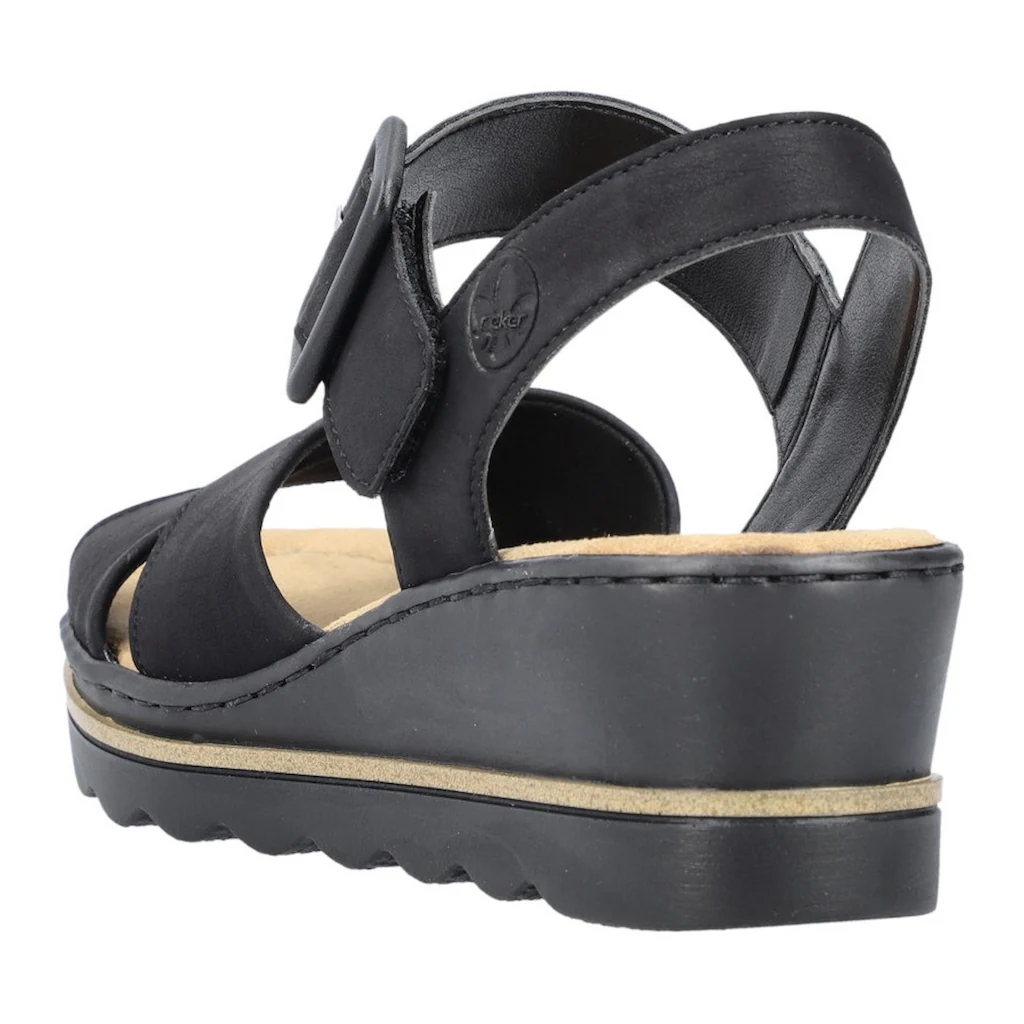 Rieker Keilsandalette Sommerschuh Sandale Keilabsatz mit gekreuzten Bandagen bestellen Lagerräumung