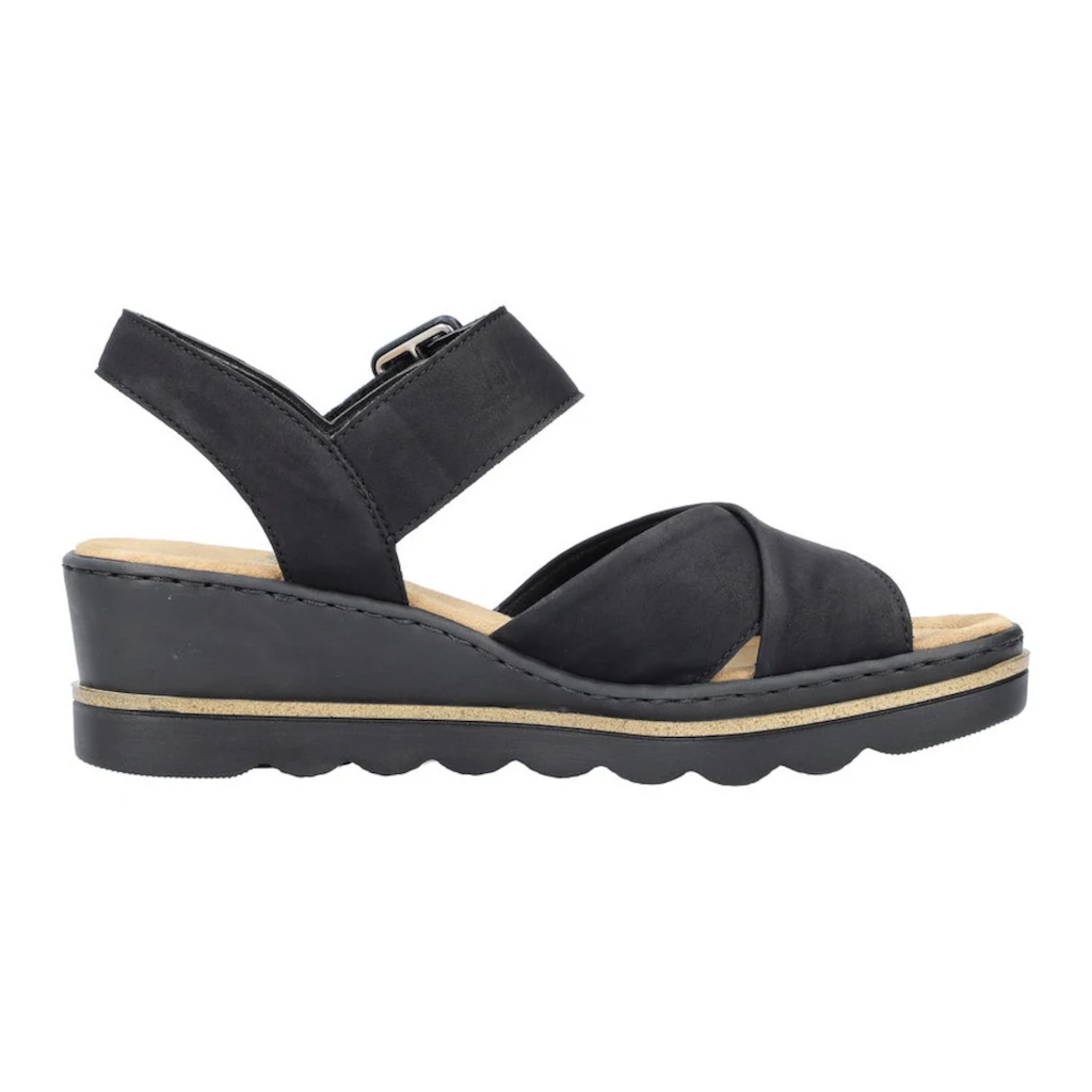 Rieker Keilsandalette Sommerschuh Sandale Keilabsatz mit gekreuzten Bandagen bestellen Lagerräumung