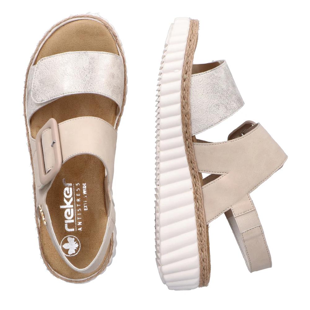 Rieker Sandale Sommerschuh Sandalette Keilabsatz mit zwei Klettverschlüssen bestellen Top Angebot