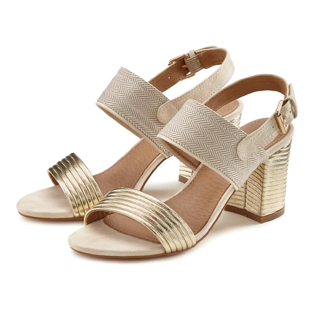 LASCANA Riemchensandalette Sandale Sommerschuh mit Blockabsatz VEGAN bestellen im Angebot