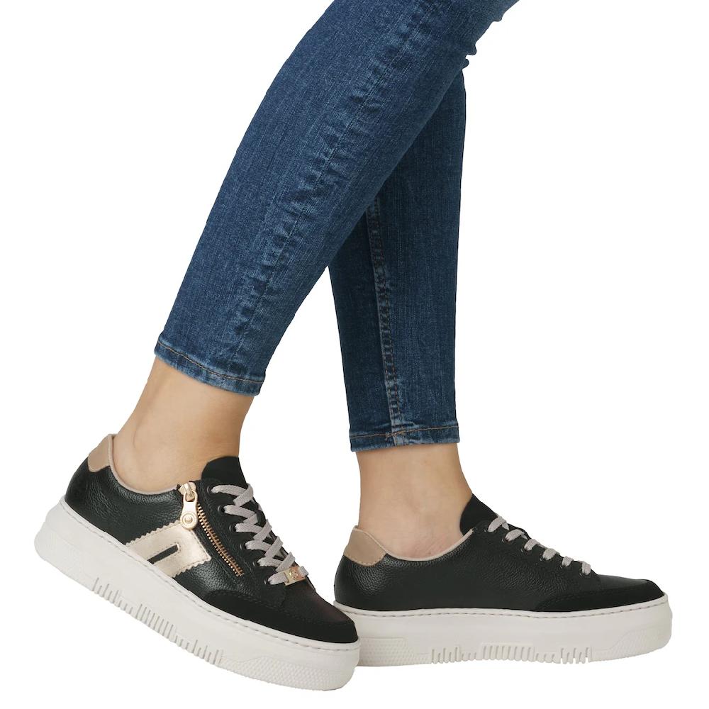 Rieker Plateausneaker Schnürschuh Halbschuh Freizeitschuh mit seitlichem Reißverschluss ▷ für Blitzverkäufe