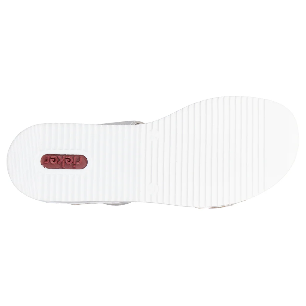 Rieker Pantolette Plateau Sommerschuh Schlappen mit Zierperlen und Pailetten bestellen Großer Ausverkauf
