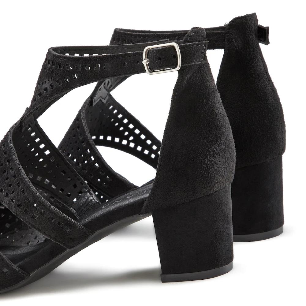 LASCANA Riemchensandalette Sandalette Sommerschuh mit Cut-Outs und bequemen Blockabsatz VEGAN bestellen Bis zu 50% Rabatt
