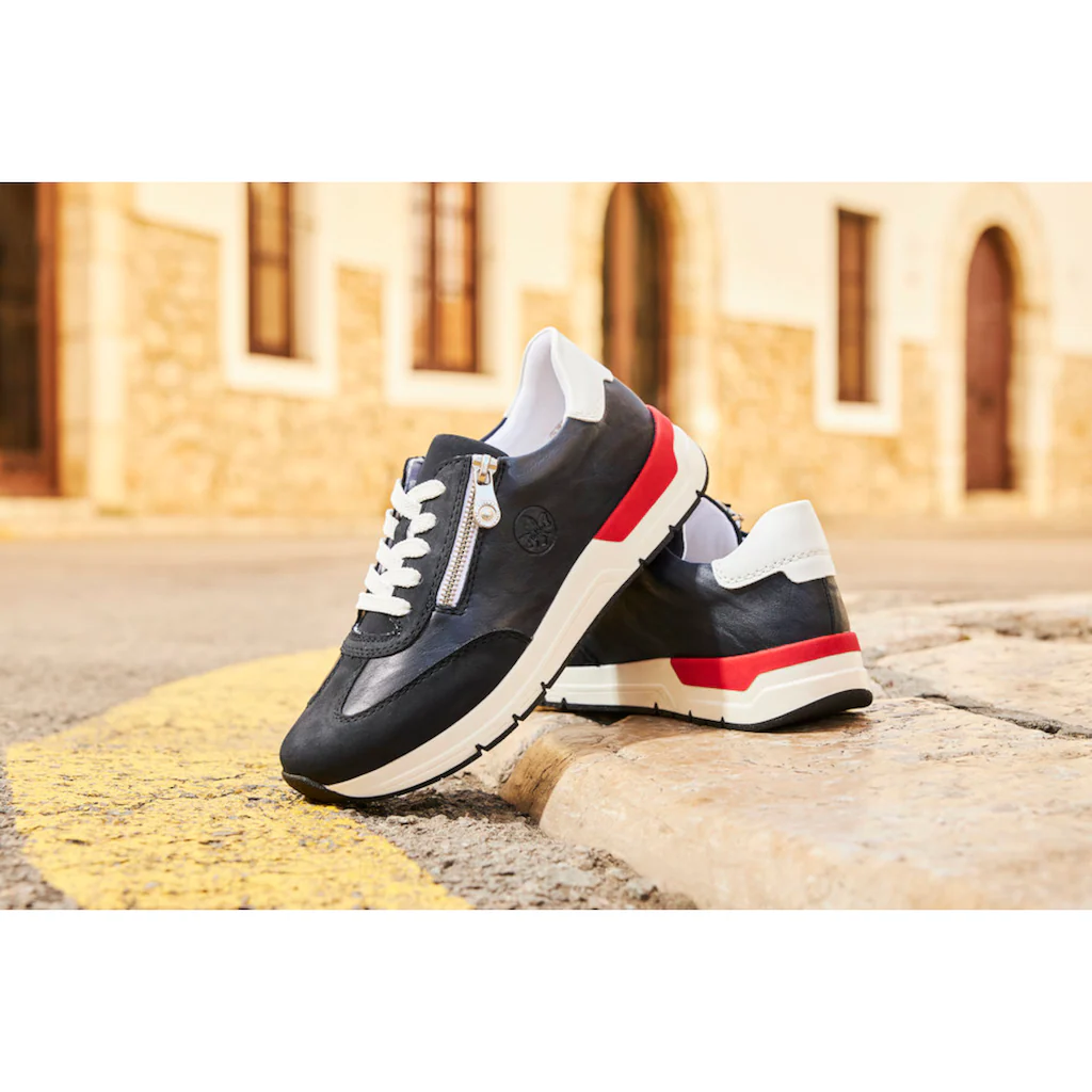 Rieker Keilsneaker Halbschuh Freizeitschuh Schnürschuh mit seiltichem Reißverschluss online bestellen Sonderangebot der Fabrik
