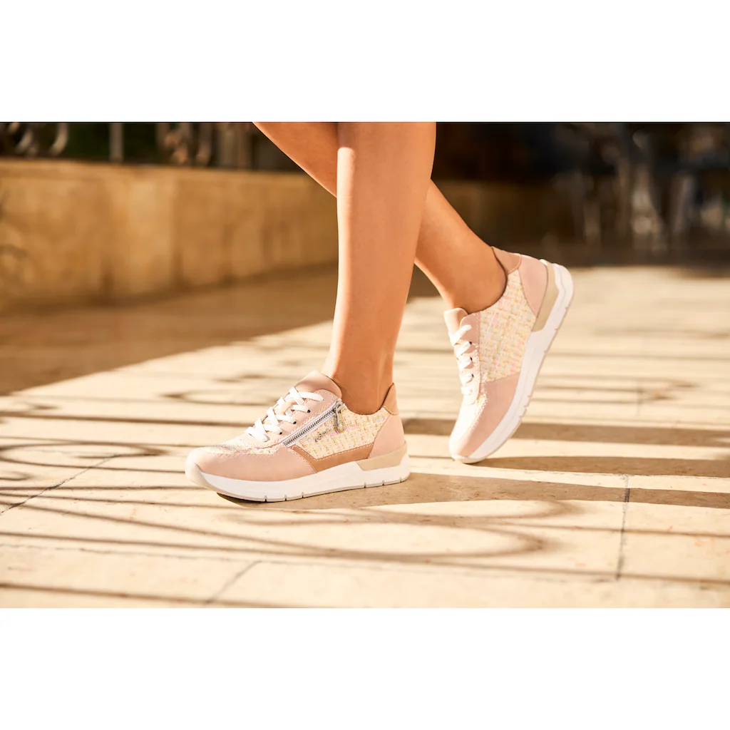 Rieker Keilsneaker Halbschuh Freizeitschuh Casual-Schnürschuh im Materialmix kaufen Black Friday Preise