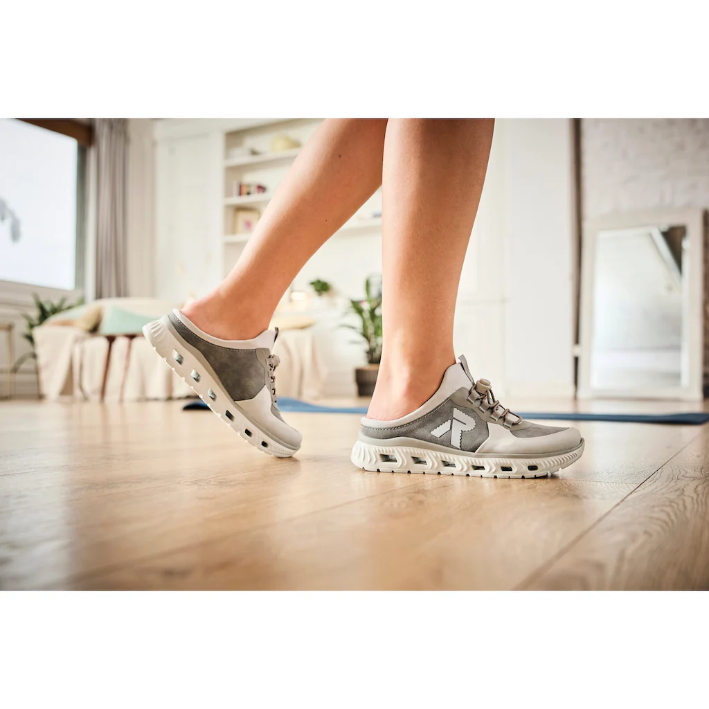 RIEKER Sport Clog Schlupfschuh Sabot Sneaker mit aufgesetztem Schnellverschluss Blitzverkäufe