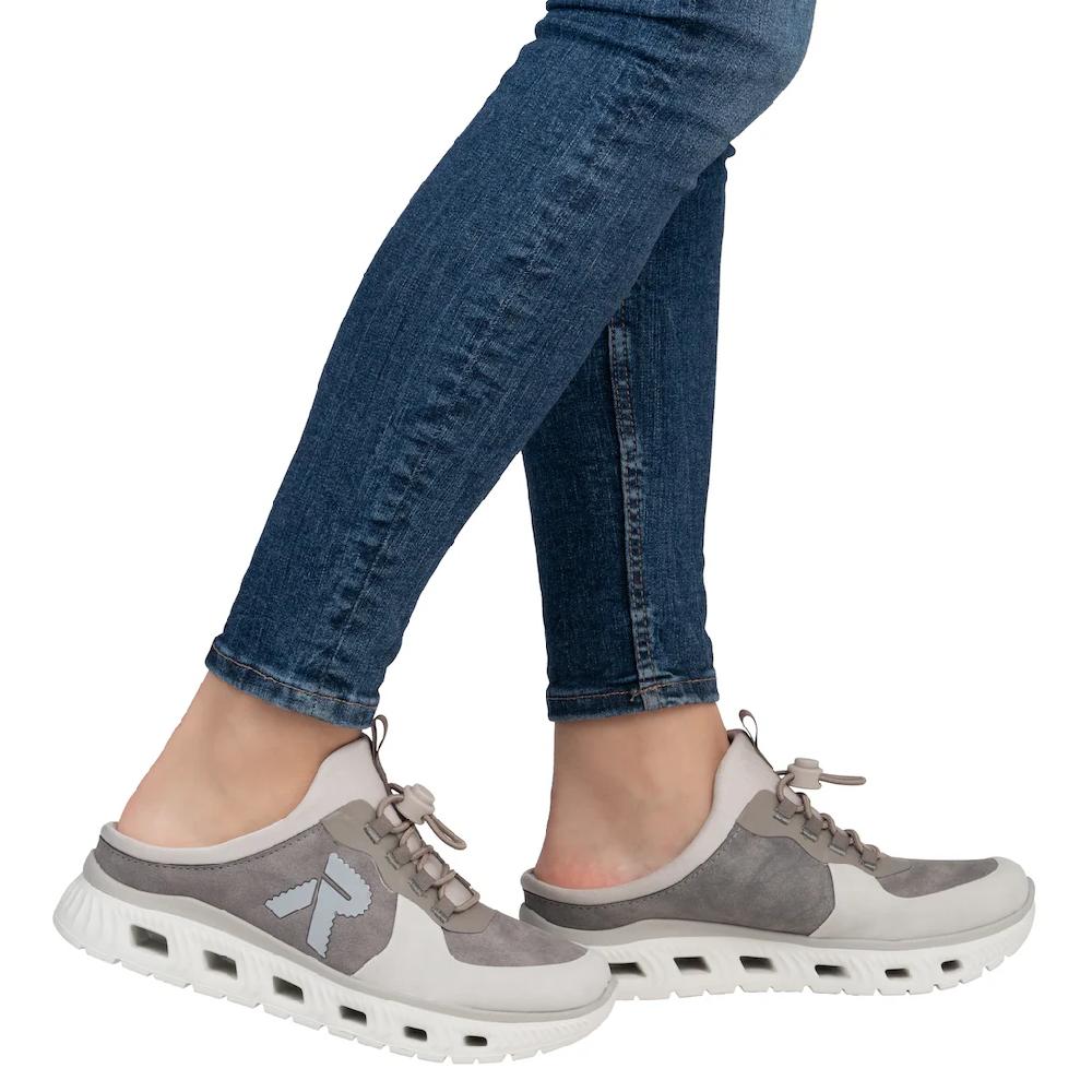 RIEKER Sport Clog Schlupfschuh Sabot Sneaker mit aufgesetztem Schnellverschluss Blitzverkäufe