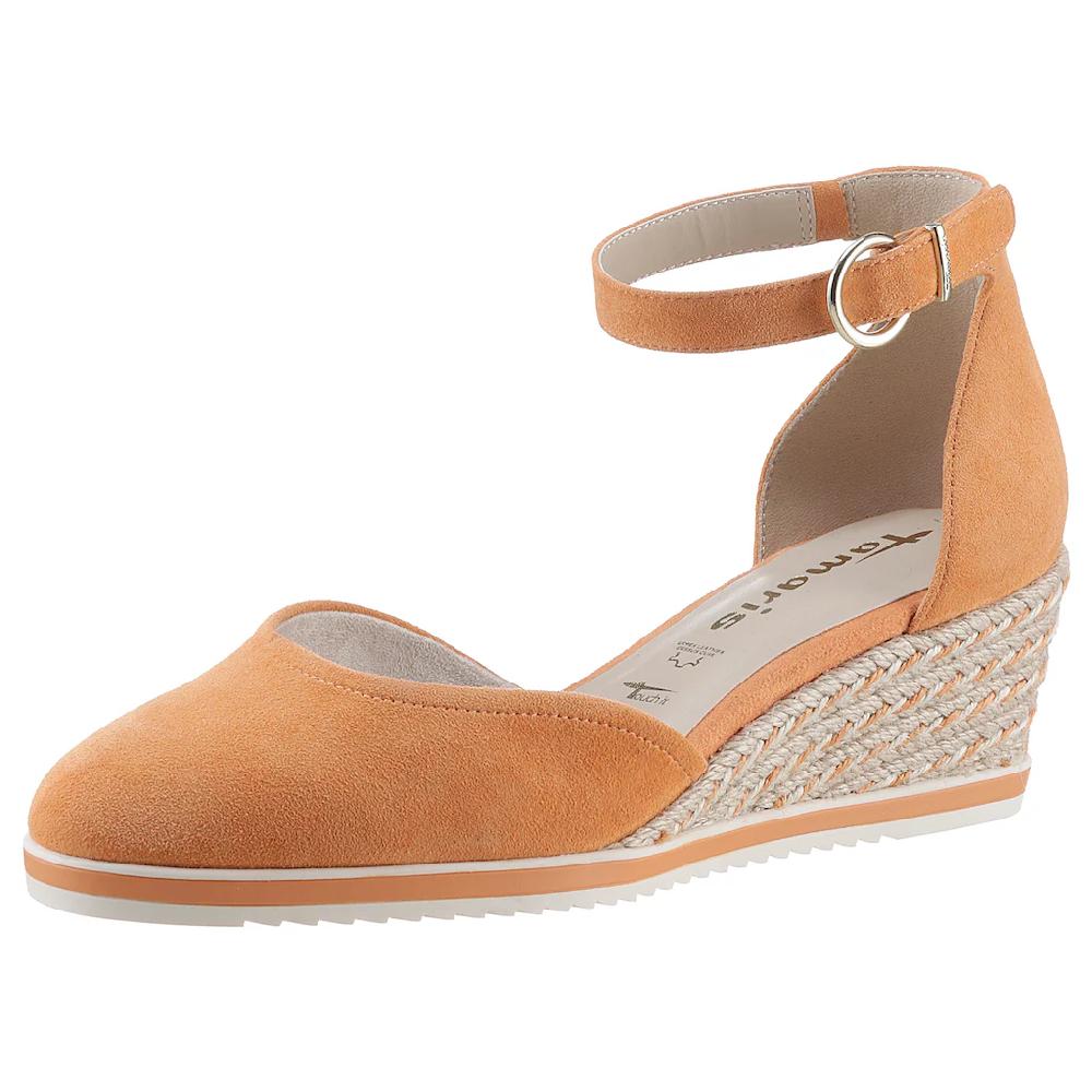 Tamaris Keilpumps Keilabsatz Schlupfschuh Riemchensandale mit modischem Jute-Besatz bestellen Fabrik Onlineshop