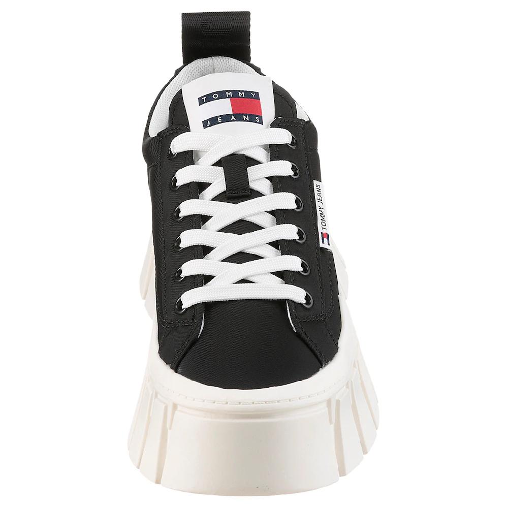 Tommy Jeans Plateausneaker »TJW FLATFORM SNEAKER NYLON« Freizeitschuh Halbschuh Schnürschuh mit markanter Plateausohle kaufen Wochenangebot
