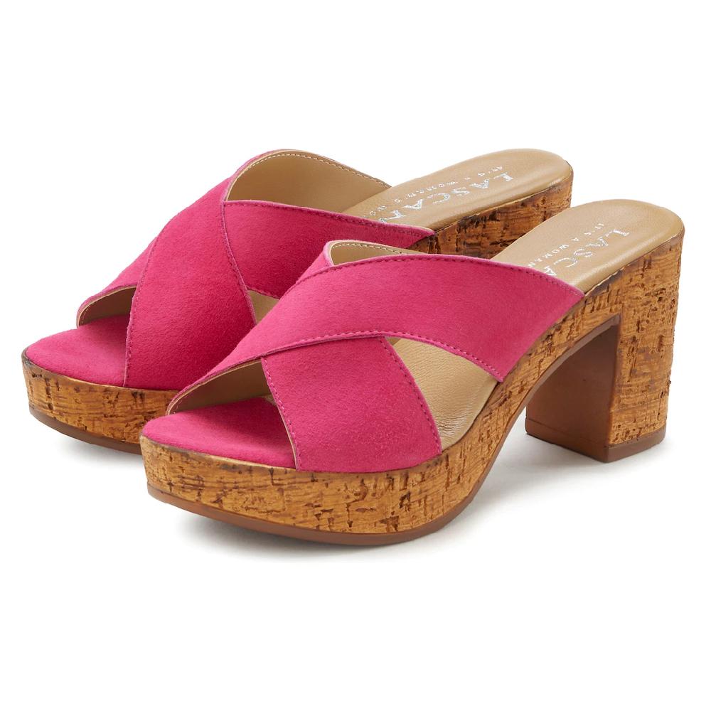LASCANA Pantolette Mule Sandale offener Schuh aus Leder mit Blockabsatz online kaufen Zeitbegrenzte Promotion