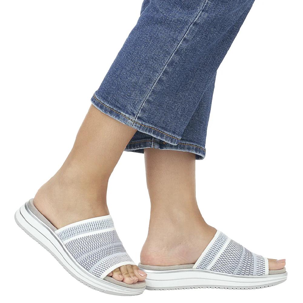 Remonte Pantolette Keilabsatz Sommerschuh Schlappen mit praktischem Gummizug ▷ für Begrenzt auf 3 Tage
