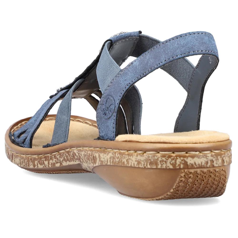 Rieker Riemchensandale Sommerschuh Sandalette Keilabsatz mit Zierperlen besetzt bestellen Speichern exportieren