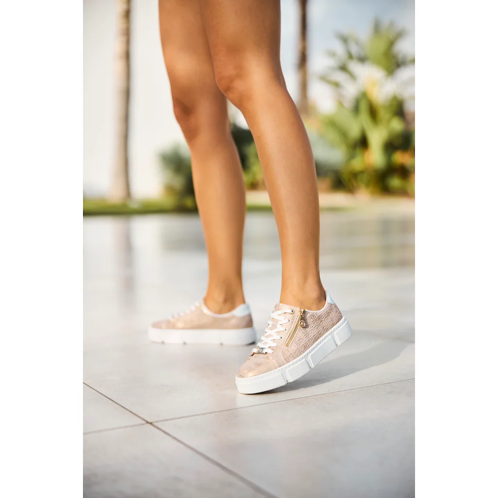 Rieker Plateausneaker Freizeitschuh Halbschuh Schnürschuh mit Reißverschluss kaufen zollfrei