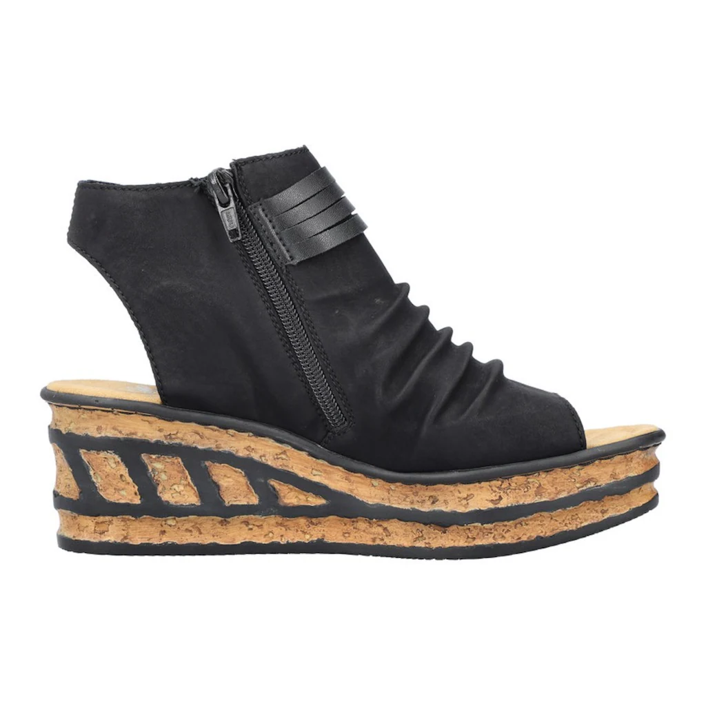 Rieker Keilsandalette Sommerschuh Sandale Keilabsatz mit Reißverschluss innen bestellen Großer Ausverkauf