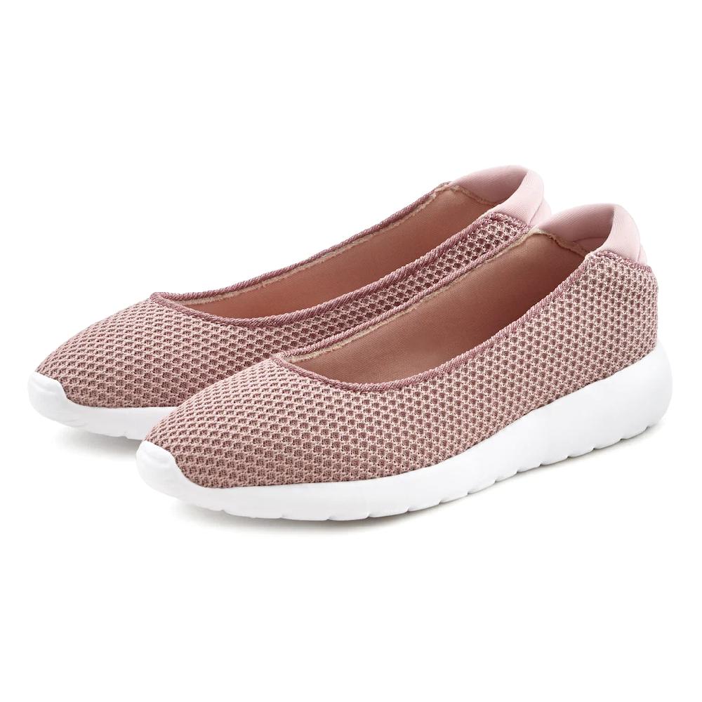 LASCANA Ballerina »Sneaker Ballerinas « Freizeitschuh Slipper Halbschuh Sneaker Slip-In leichte Mesh-Optik kaufen Begrenztes Angebot