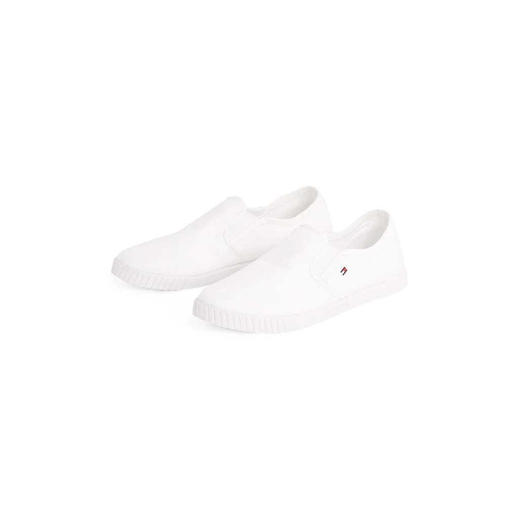 Tommy Hilfiger Plateausneaker »CANVAS LACE UP SNEAKER« Freizeitschuh Halbschuh Schnürschuh mit gestickter Logoflagge Lagerräumung