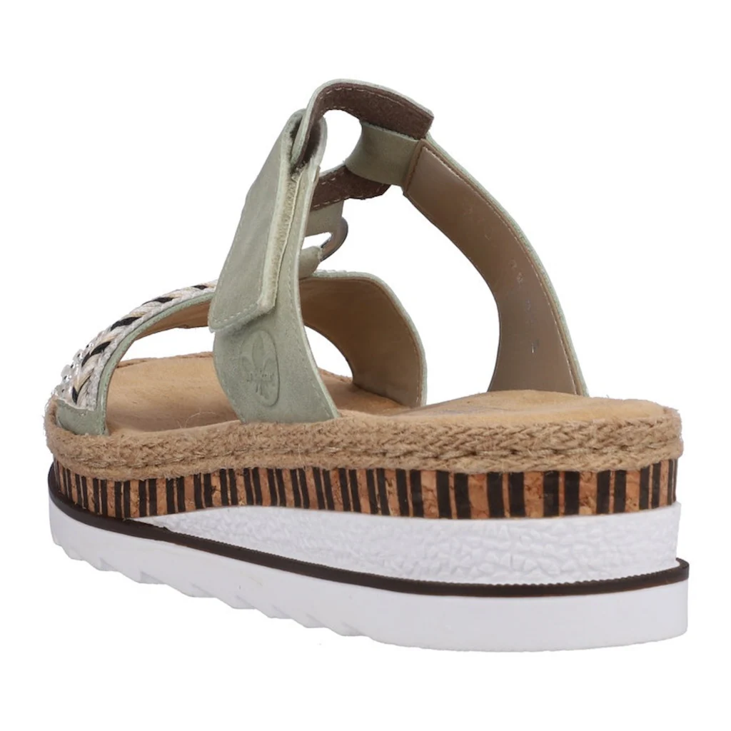 Rieker Pantolette Keilabsatz Sommerschuh Schlappen mit Zierperlen besetzt kaufen Riesige Ersparnisse