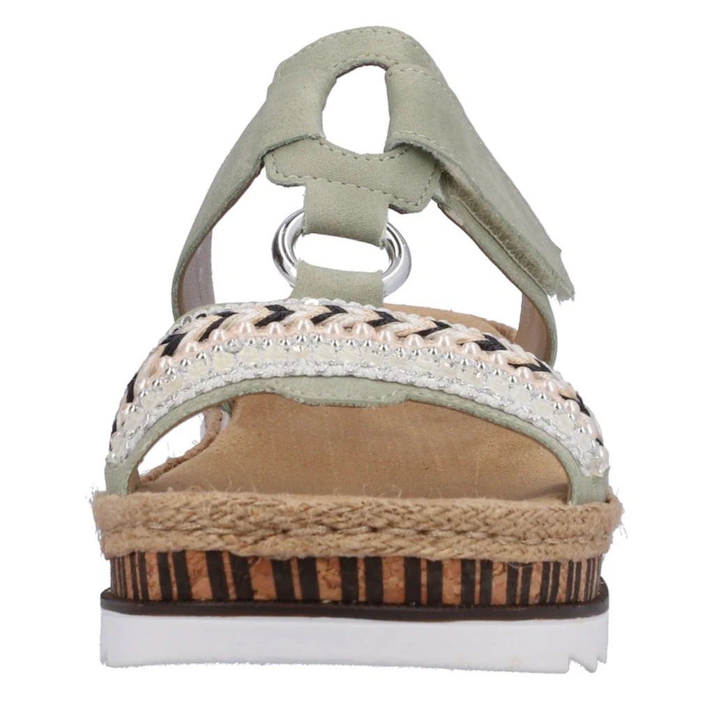 Rieker Pantolette Keilabsatz Sommerschuh Schlappen mit Zierperlen besetzt kaufen Riesige Ersparnisse