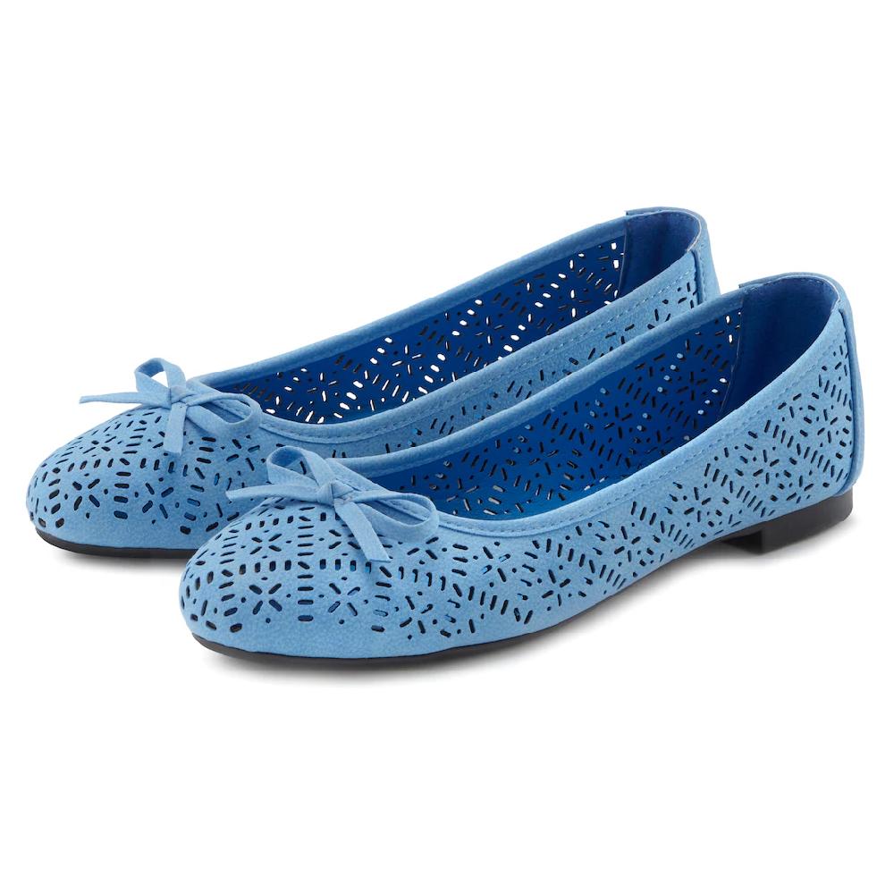 LASCANA Ballerina Freizeitschuh Slipper Halbschuh mit kleinen Cut-Outs VEGAN online bestellen Wochenangebot