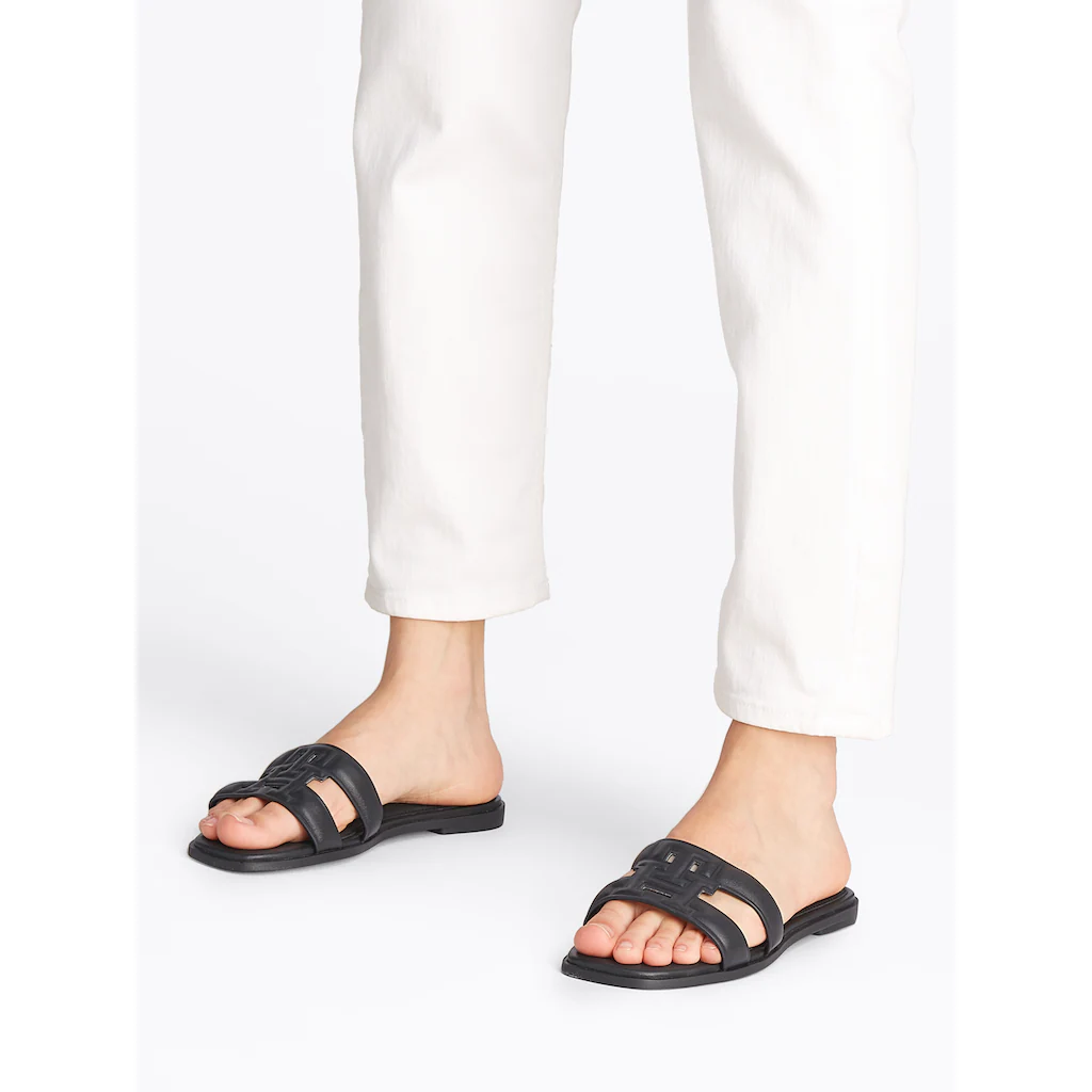 Tommy Hilfiger Pantolette »TH LOGO STRAP MULE« Bequemschuh Sommerschuh Flats mit TH-Logo Bis zu 65% Rabatt