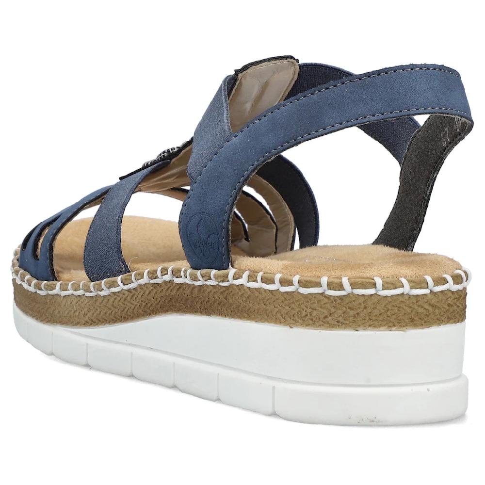 Rieker Riemchensandale Sommerschuh Sandalette Keilabsatz mit modischen Schmuckelementen ▷ für Hotsell