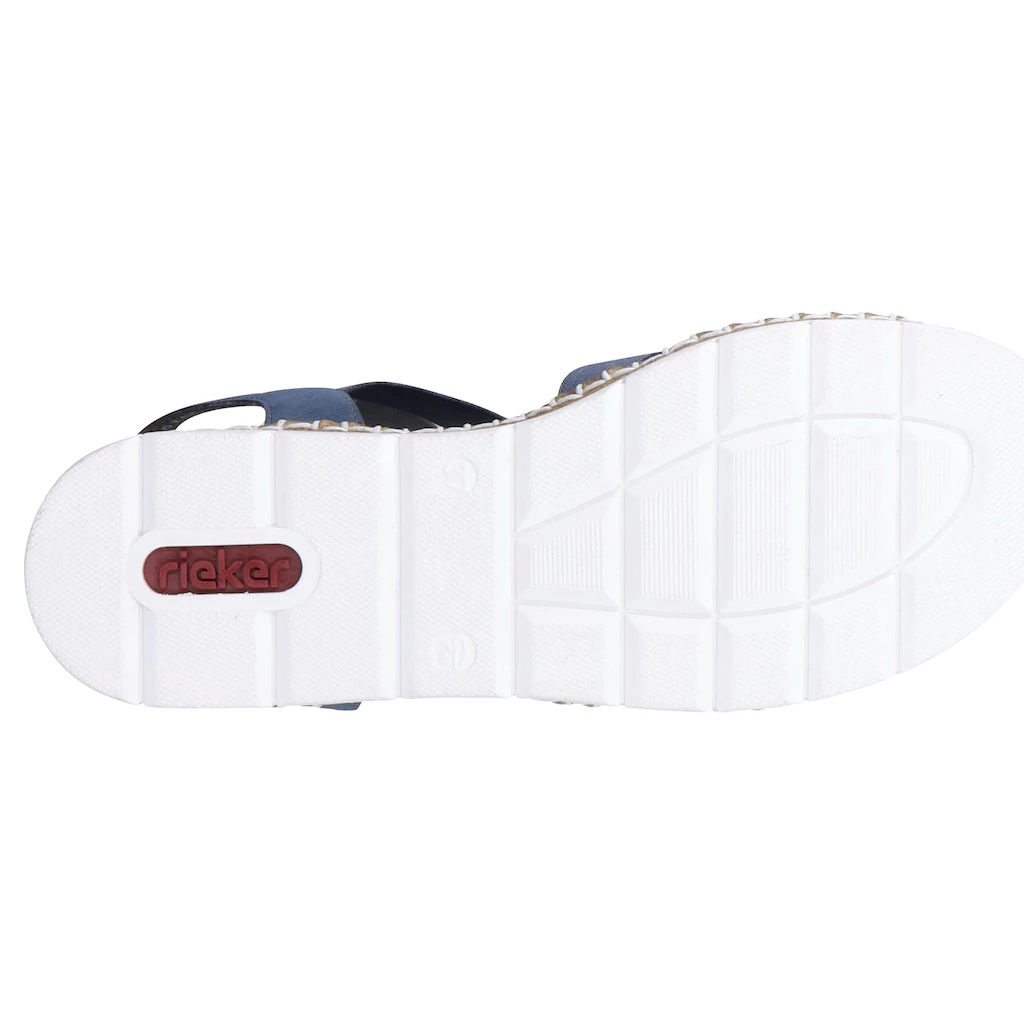 Rieker Riemchensandale Sommerschuh Sandalette Keilabsatz mit modischen Schmuckelementen ▷ für Hotsell