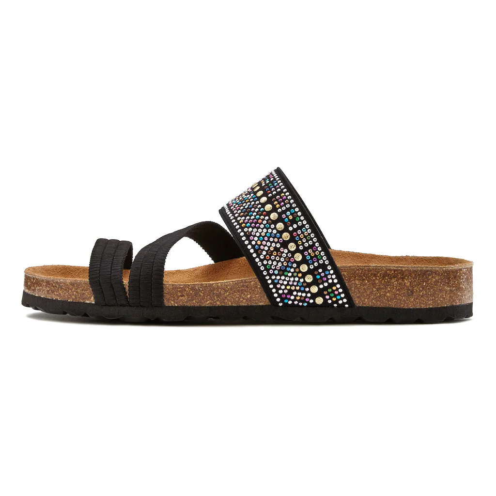 LASCANA Pantolette Mule Sandale offener Schuh mit Korkfußbett und elastischen Riemen Günstig kaufen