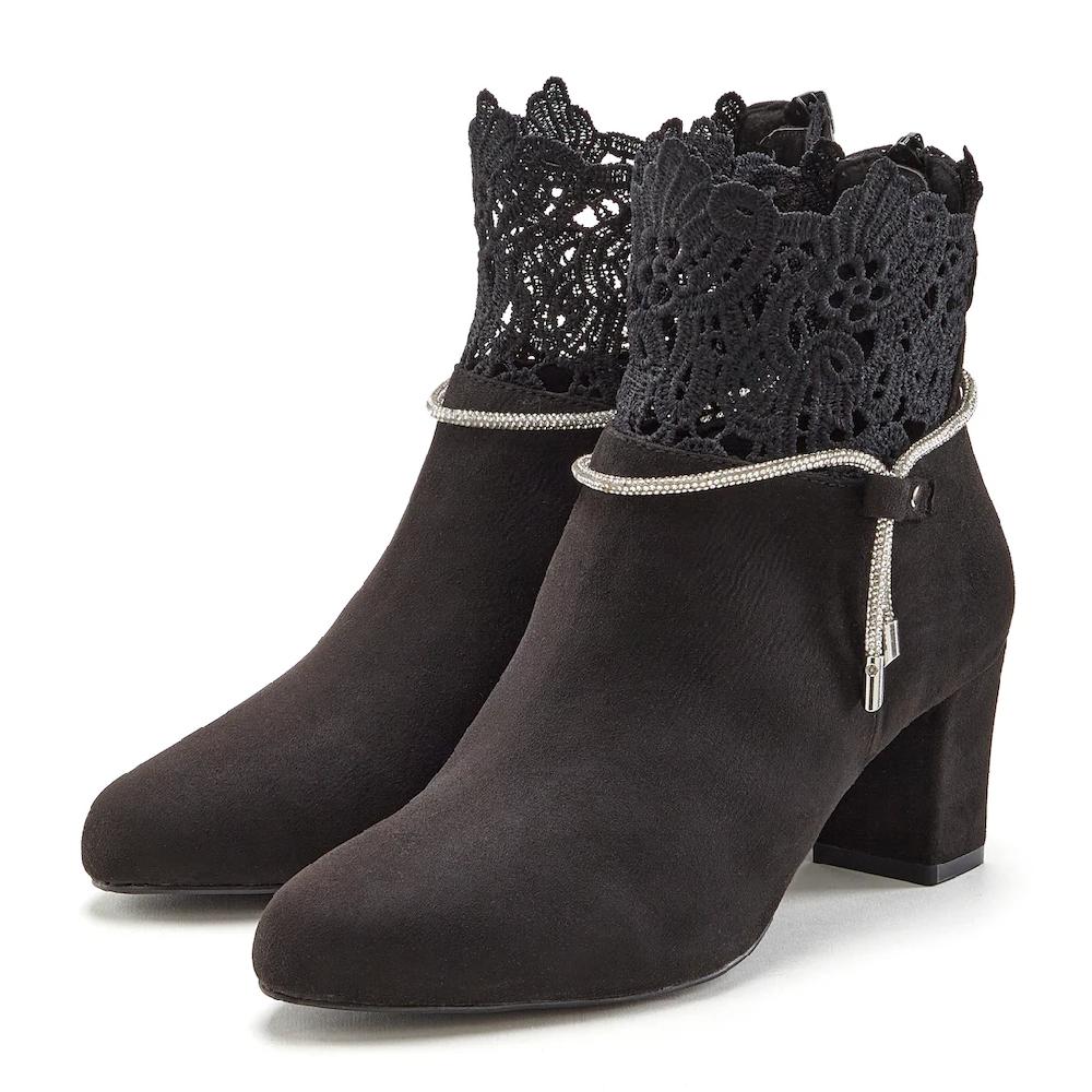 LASCANA Stiefelette mit elegantem Spitzenbesatz Stiefel Boots kaufen Exklusivangebot