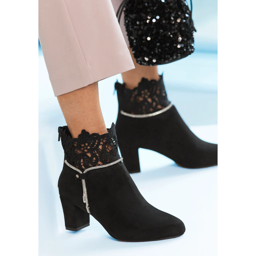 LASCANA Stiefelette mit elegantem Spitzenbesatz Stiefel Boots kaufen Exklusivangebot