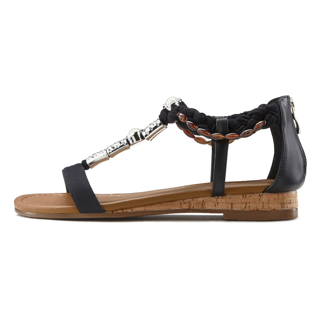 LASCANA Sandale Sandalette Sommerschuh mit Schmuckelementen VEGAN bestellen Weihnachtsangebot