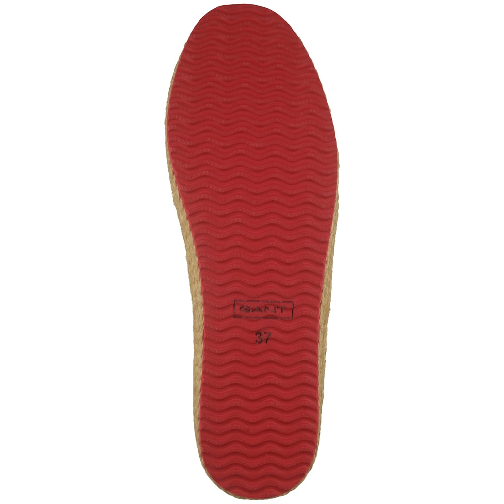 Gant Espadrille »Raffiaville« Strandschuh Slipper mit Bast-Verzierung Vatertagsangebot