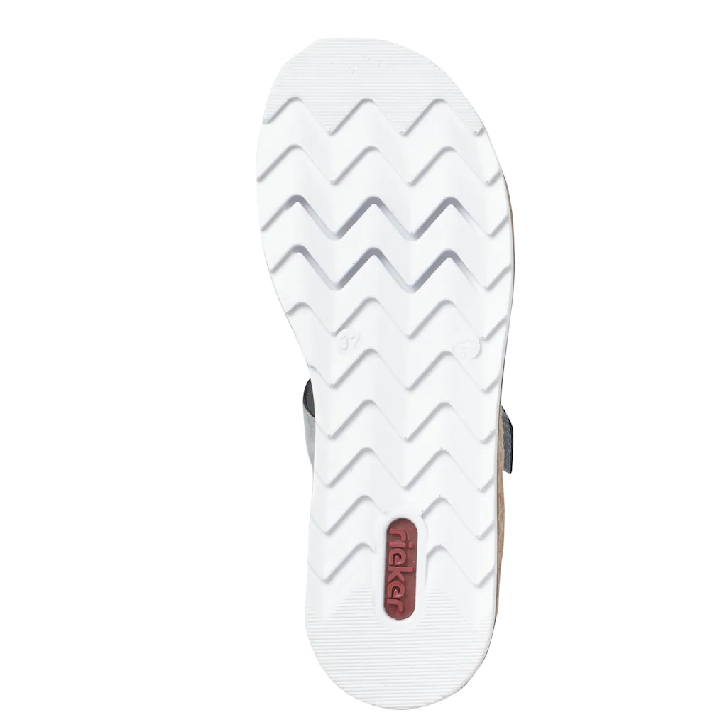 Rieker Pantolette Plateau Sommerschuh Schlappen mit Strass-Stein-Verzierung online bestellen Neueste Mode