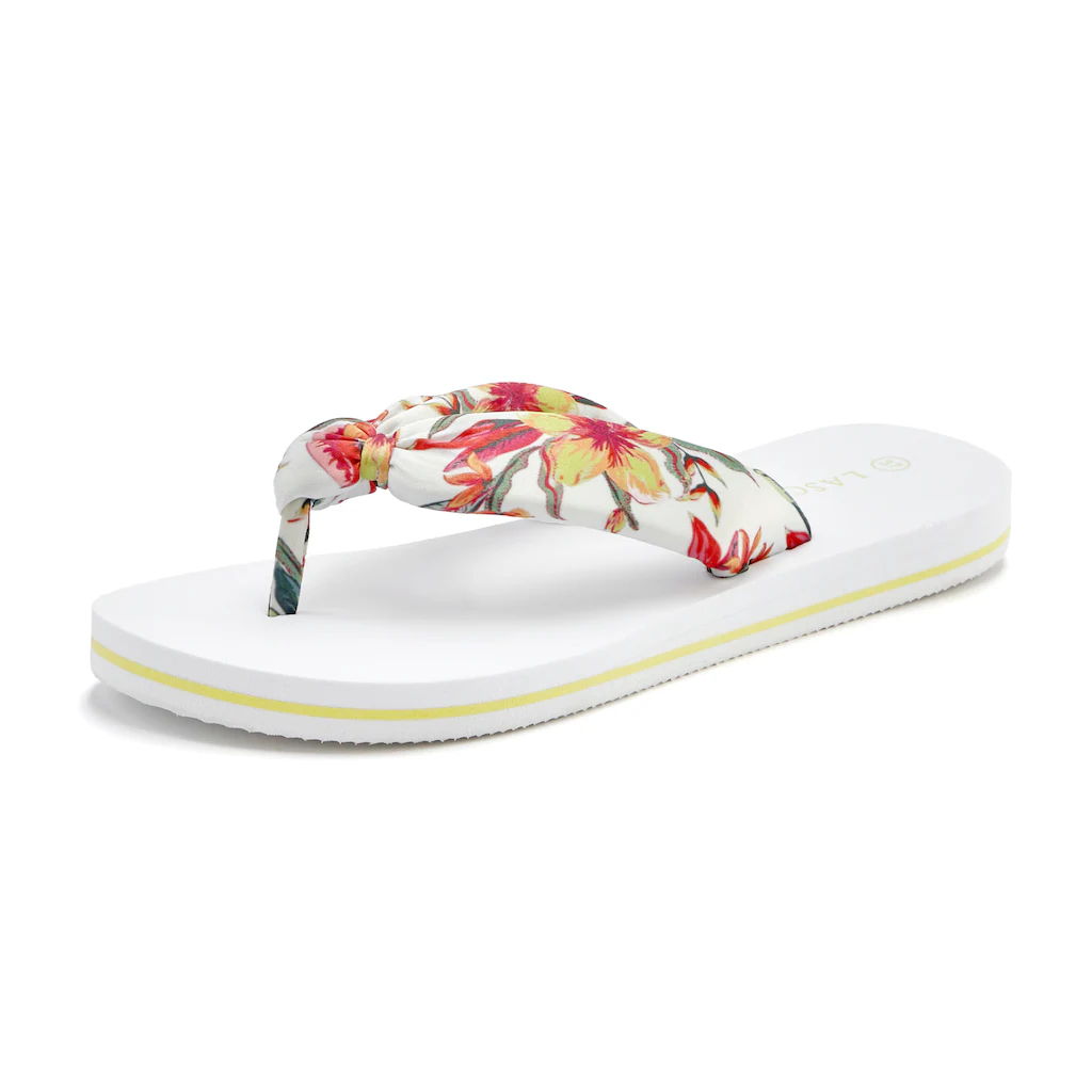 LASCANA Badezehentrenner Sandale Pantolette Badeschuh ultraleicht mit softem Band VEGAN 50% Rabatt mit kostenlosem Versand