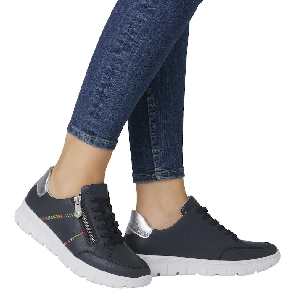 Rieker Sneaker Schnürschuh Halbschuh Freizeitsneaker seitlicher Reißverschluss ▷ für Im Verkauf