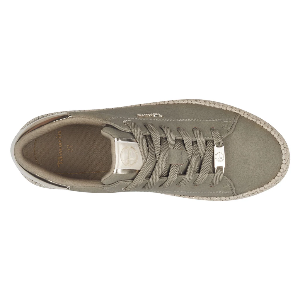 Tamaris Plateausneaker Freizeitschuh Halbschuh Schnürschuh mit Textilkordel am Plateau online kaufen Schlussverkauf