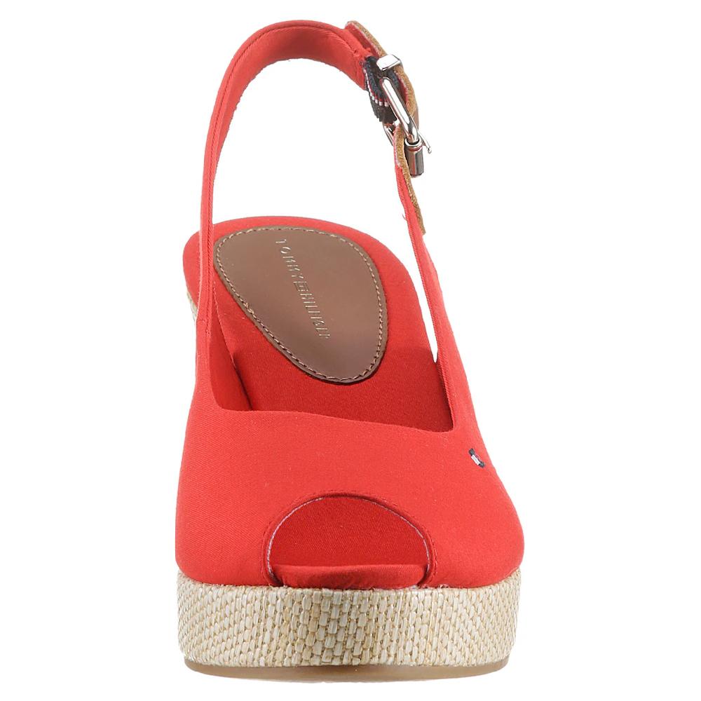 Tommy Hilfiger Sandalette »ICONIC ELBA SLING BACK WEDGE« Sommerschuh Sandale Keilabsatz mit Jutebesatz Saisonschlussverkauf