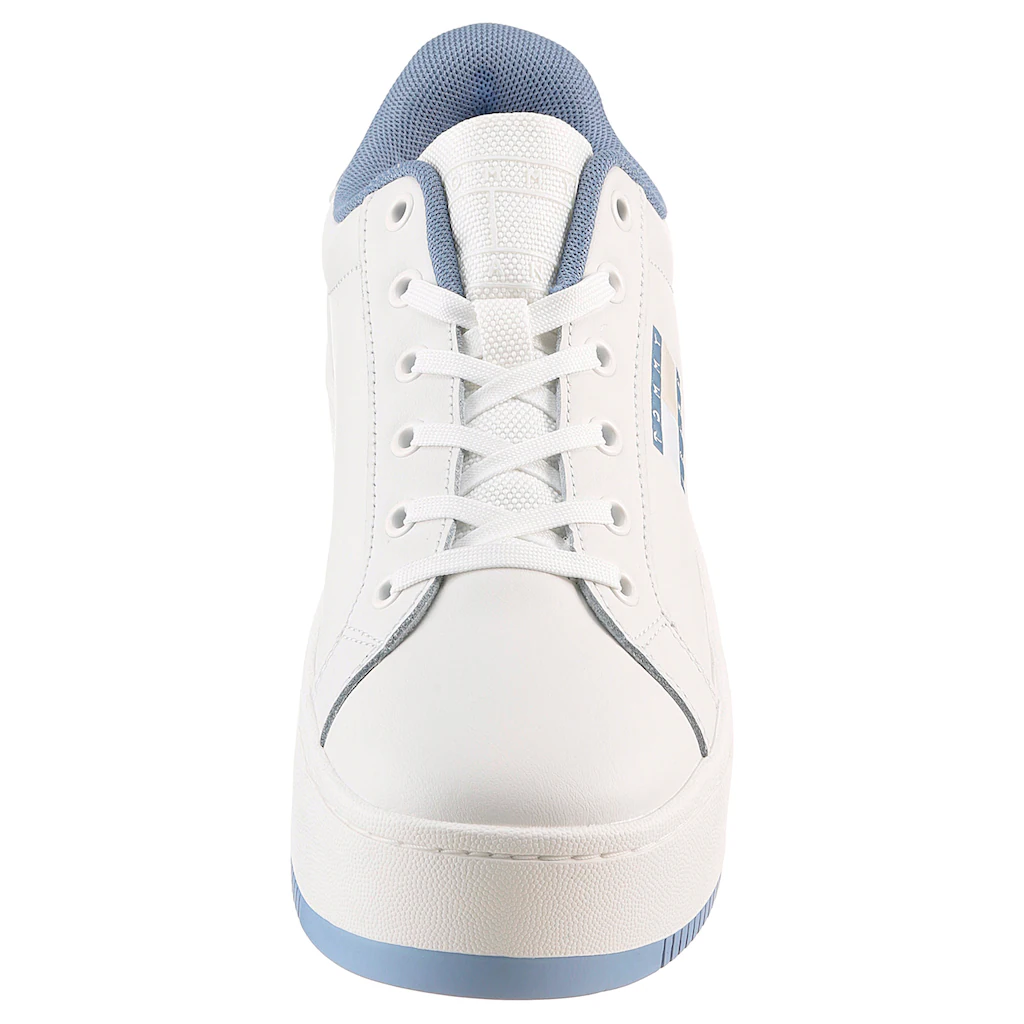Tommy Jeans Plateausneaker »TJW FLATFORM ESS« Freizeitschuh Halbschuh Schnürschuh mit gepolstertem Schaftrand ▷ für Neuheiten