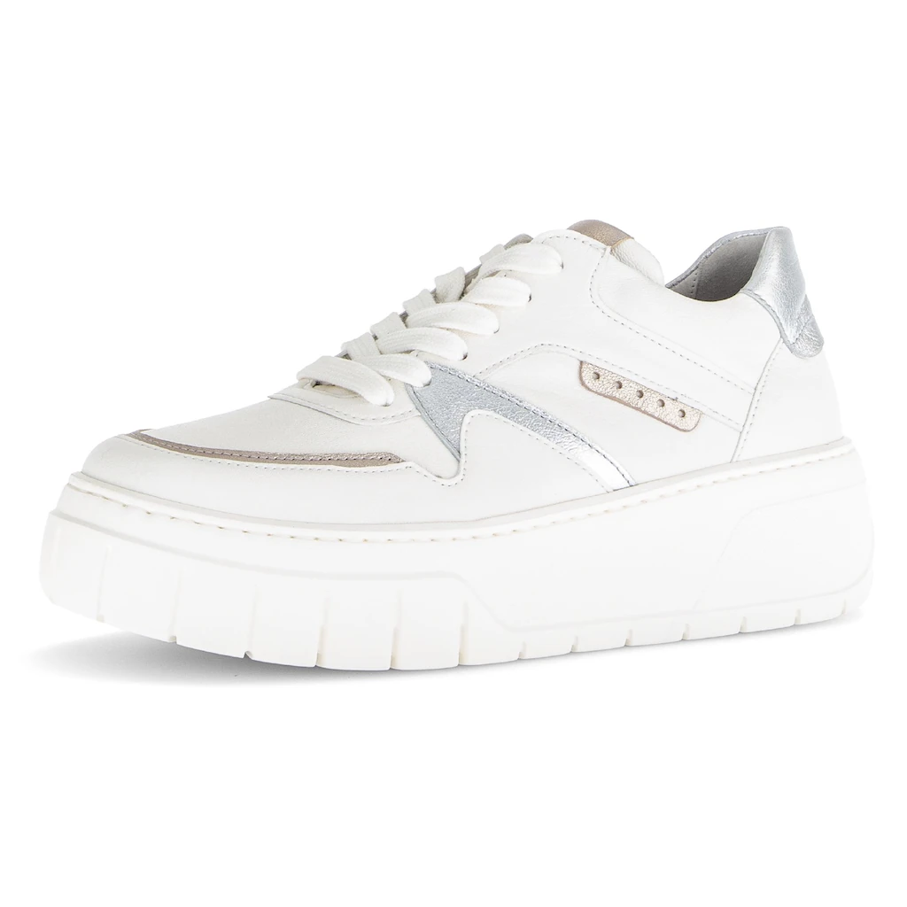 Gabor Plateausneaker Schnürschuh Halbschuh Freizeitschuh Besätze in Metallicoptik bestellen VIP-Rabatte