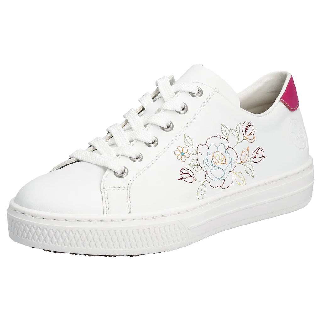 Rieker Sneaker mit seitlicher Blumenstickerei Freizeitschuh Halbschuh Schnürschuh kaufen Bis zu 50% Rabatt
