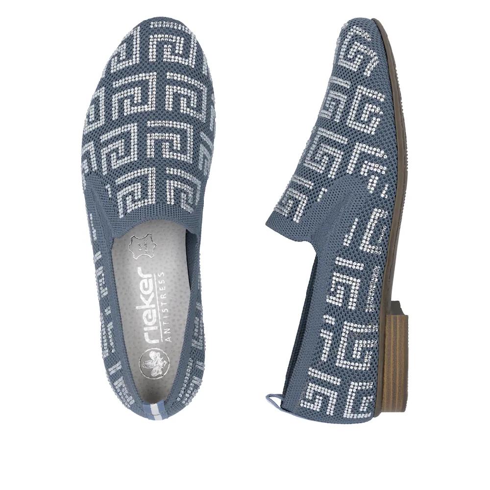 Rieker Slipper Halbschuh Schlupfschuh Blockabsatz Loafer mit Stretcheinsätzen ▷ für Riesige Rabatte