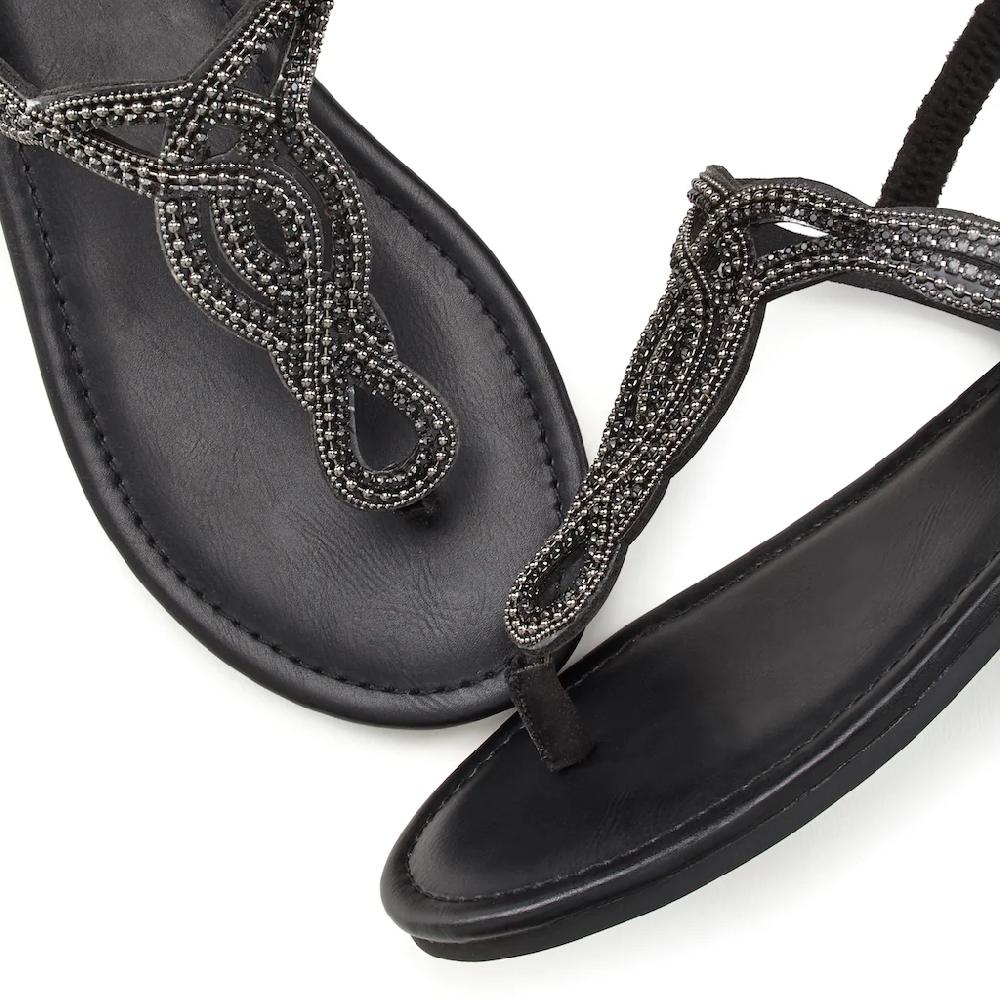 LASCANA Zehentrenner »Sandale Pantolette« Sandale mit Schmucksteinen in Glitzer-Optik VEGAN online kaufen 50% Rabatt mit kostenlosem Versand